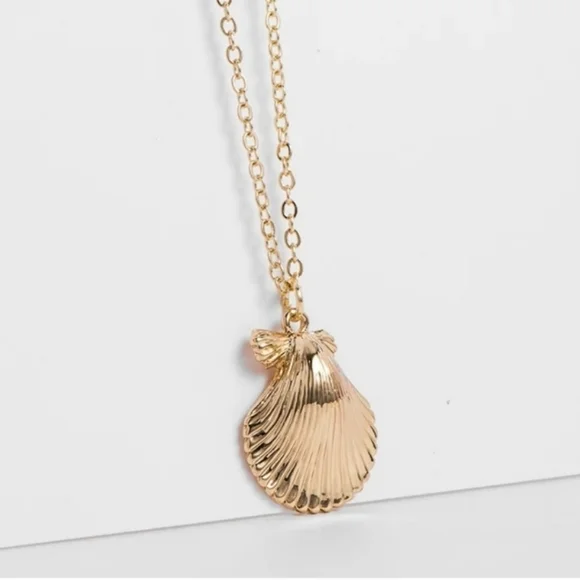 Brand New Minimalist Shell Necklace Gold 14k - Picture 4 of 6